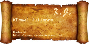 Kümmel Julianna névjegykártya